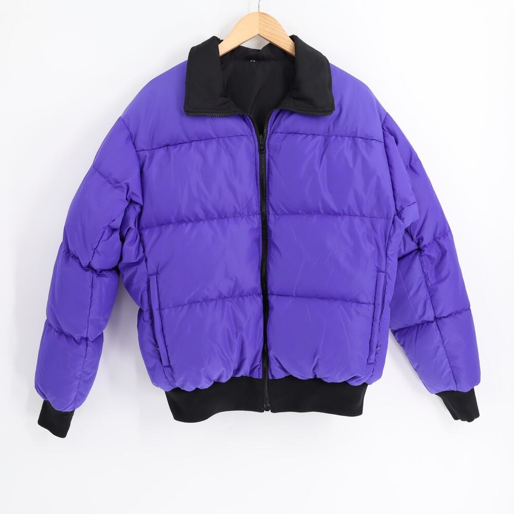 Columbia Men's Sz L Vintage 80's Reversable Down Jacket SM 5420 Pink/Black
